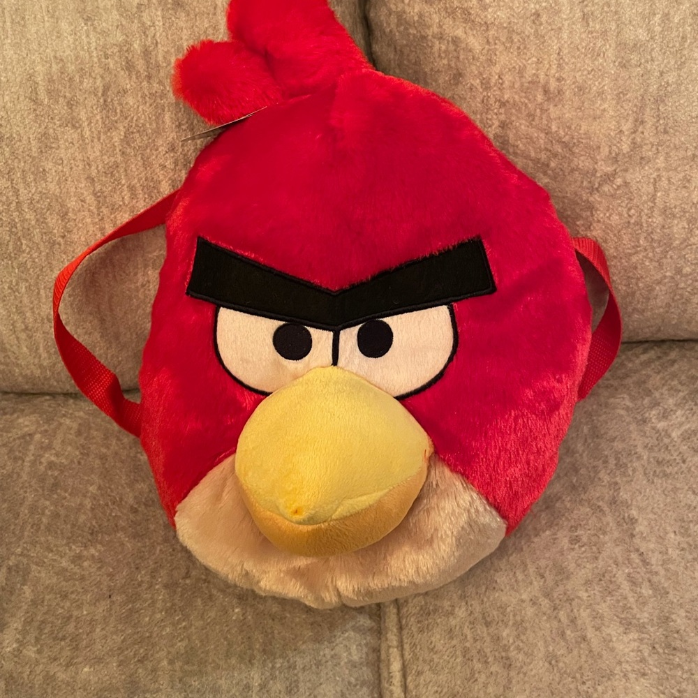 Angry bird fluffy backpack